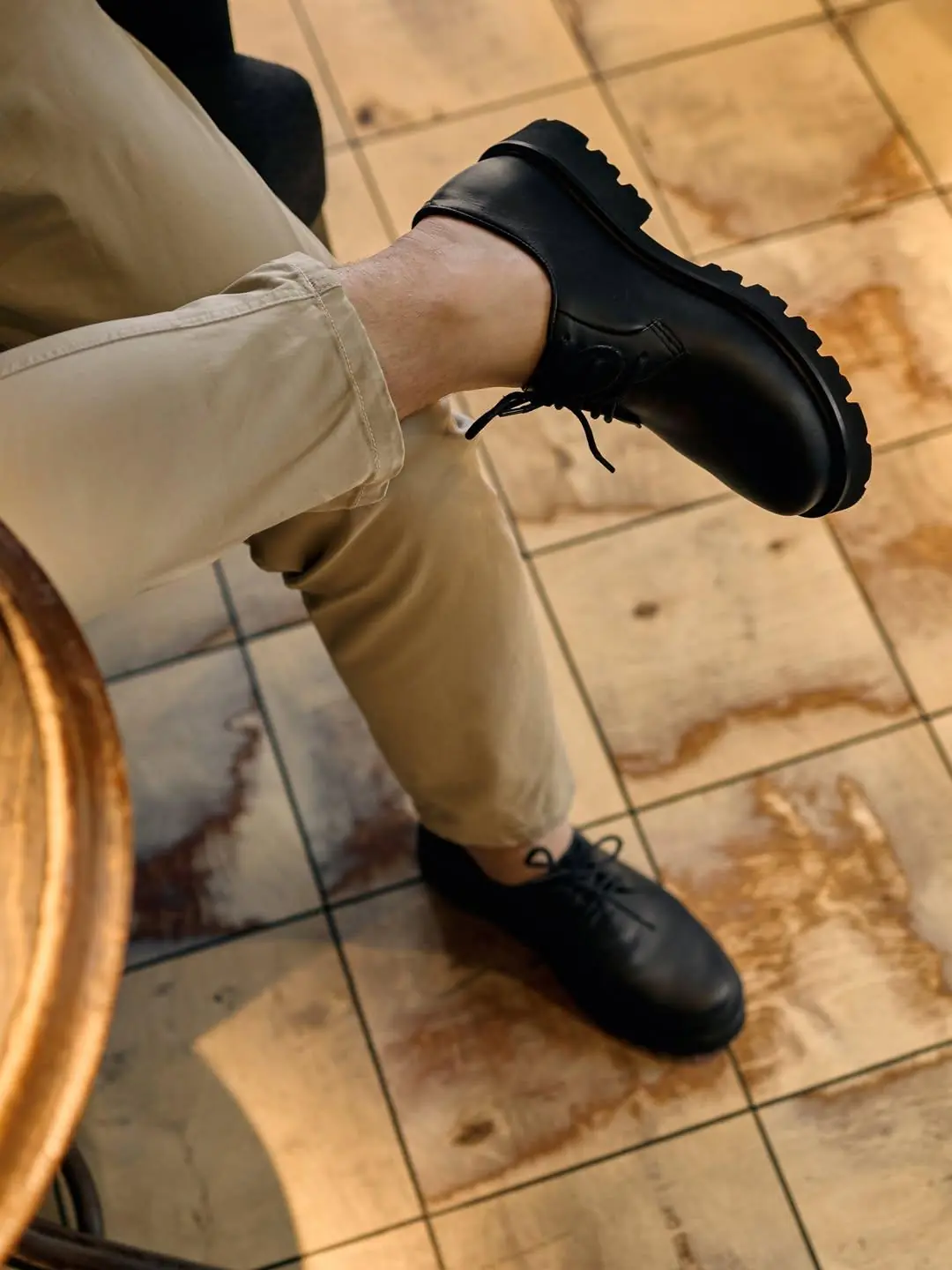 Genuine Leather Men's Derby Black Brown Classic